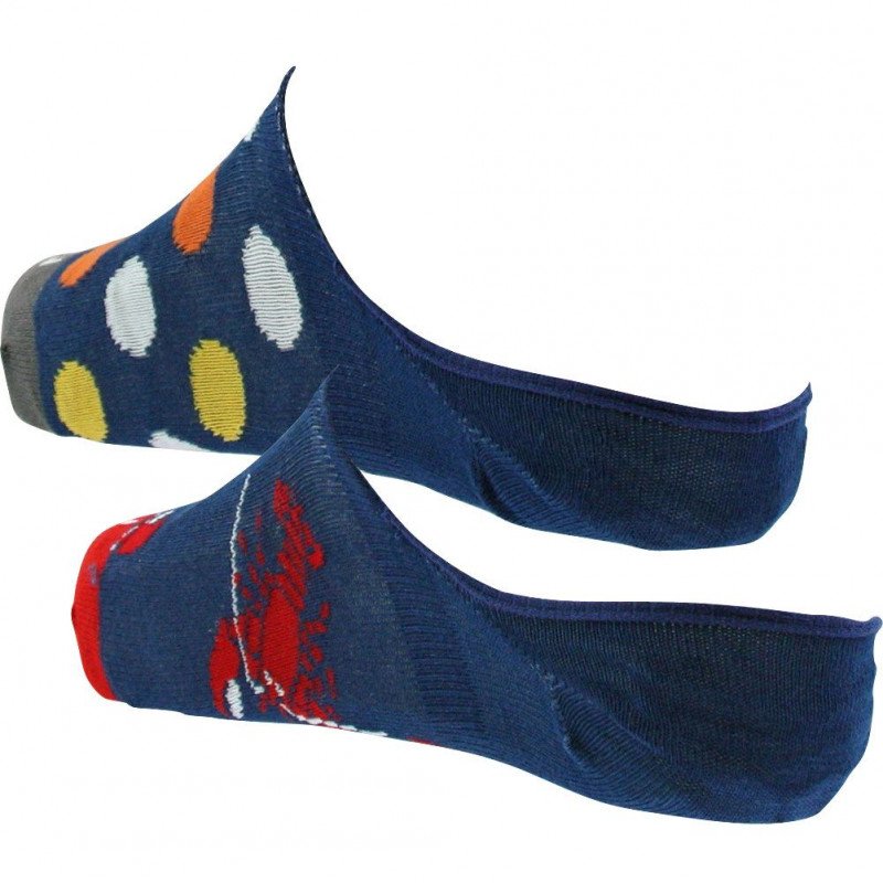 LOT DE 2 Socquettes Chaussettes Mixte ÉCREVISSE Rouge et Marine