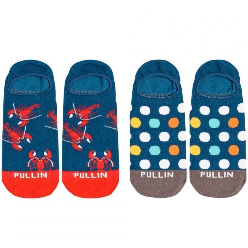 LOT DE 2 Socquettes Chaussettes Mixte ÉCREVISSE Rouge et Marine