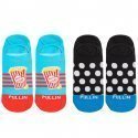 PULL IN 2 paires de Socquettes Mixte Coton POP Turquoise Noir