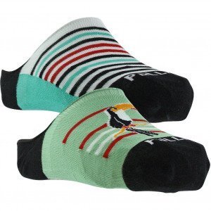 PULL IN 2 paires de Socquettes Mixte Coton TOUCAN Vert Cyan