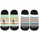 LOT DE 2 Socquettes Chaussettes Mixte TOUCAN Vert et Cyan