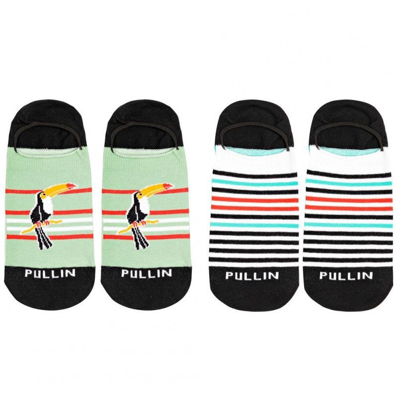 LOT DE 2 Socquettes Chaussettes Mixte TOUCAN Vert et Cyan