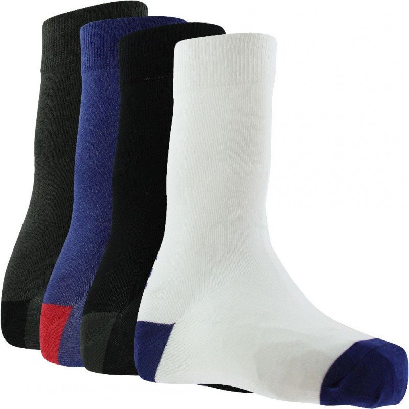 PULL IN Lot de 4 paires de Chaussettes Mixte Coton PACK33 Blanc Noir Bleu Anthracite