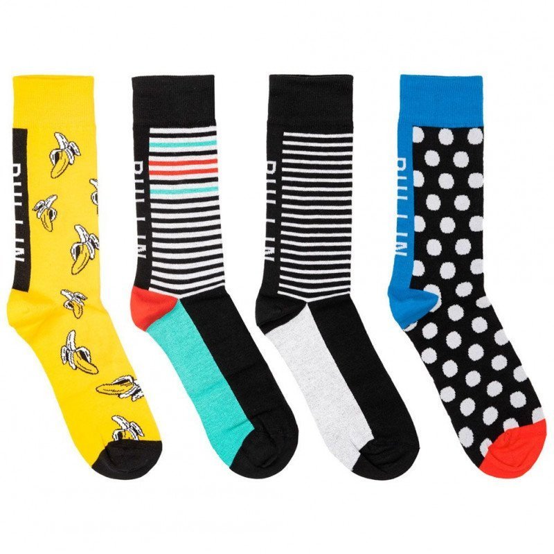 PULL IN Lot de 4 paires de Chaussettes Mixte Coton PACK34 Noir Jaune