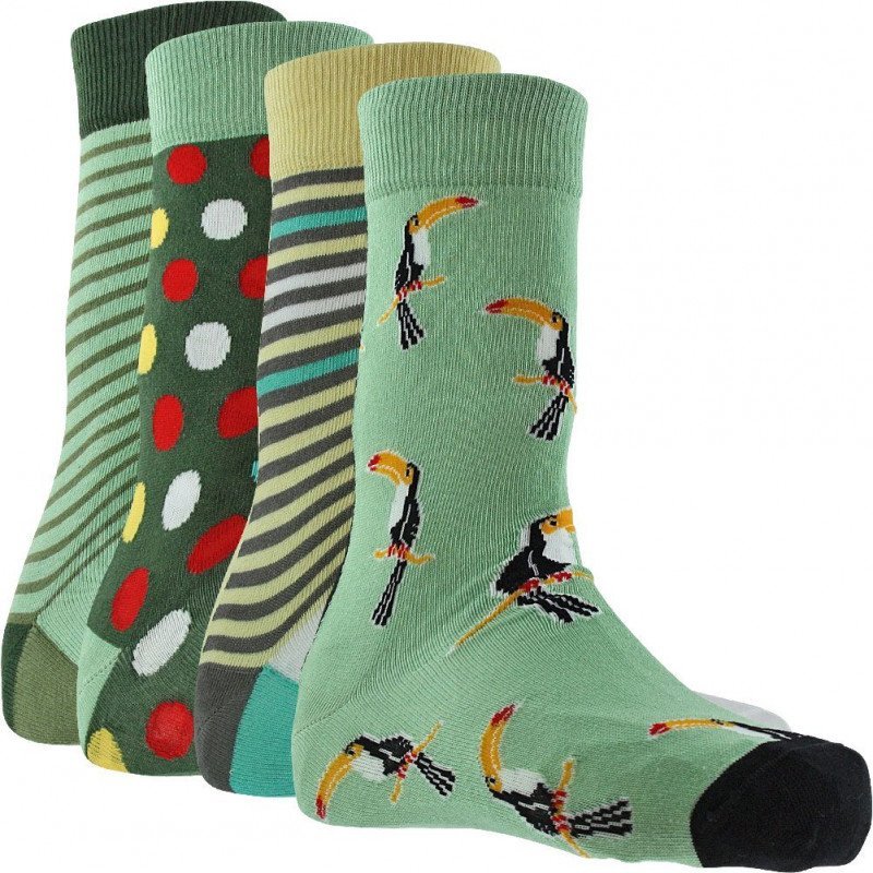 LOT DE 4 Chaussettes Chaussettes Mixte PACK36 Vert et Jaune