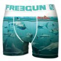 FREEGUN Boxer Homme Microfibre LOL Bleu Blanc PREMIUM