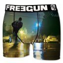 FREEGUN Boxer Homme Microfibre SKA Noir Vert PREMIUM