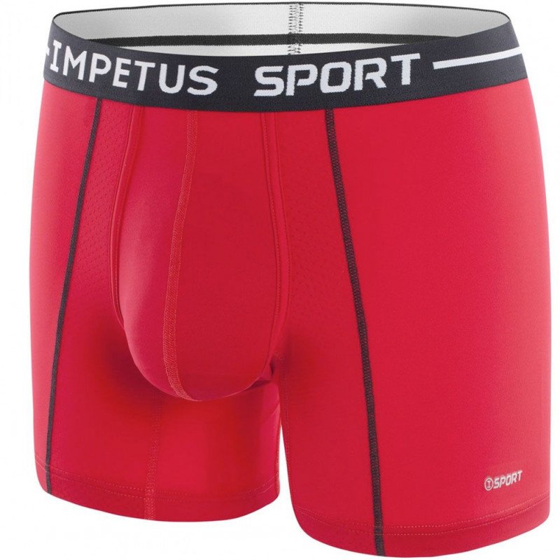 IMPETUS Boxer Long Homme Microfibre SPORT Rouge