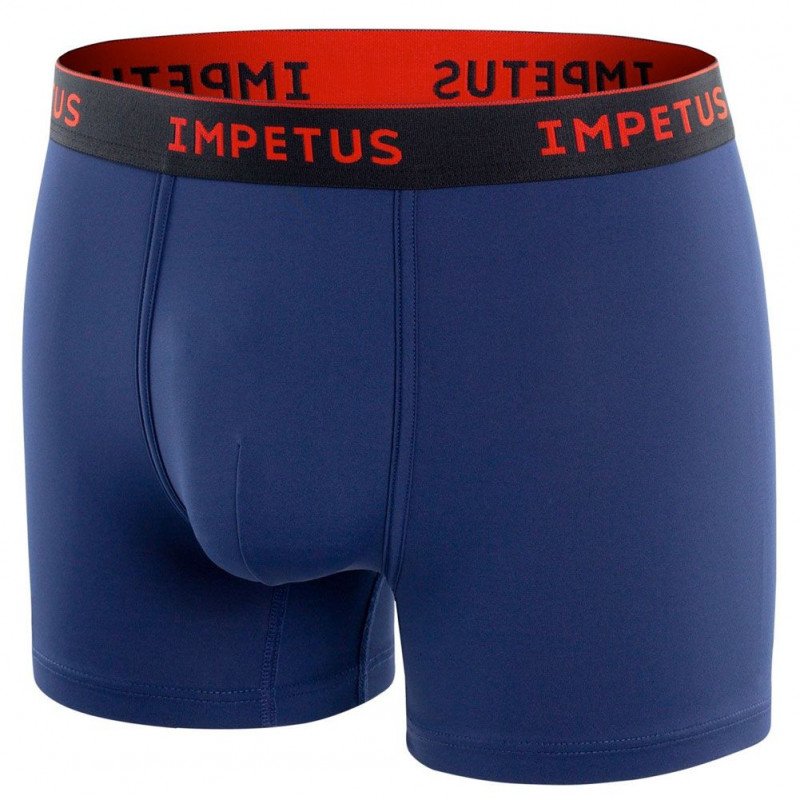 IMPETUS Boxer Homme Microfibre recyclée VOYAGER Bleu Rouge