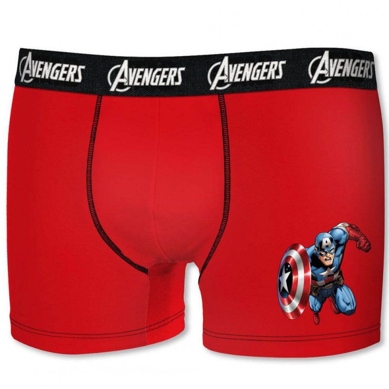 MARVEL Boxer Garçon Coton BCASS2 Rouge