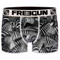 FREEGUN Boxer Homme Microfibre ZEB Noir Blanc PREMIUM