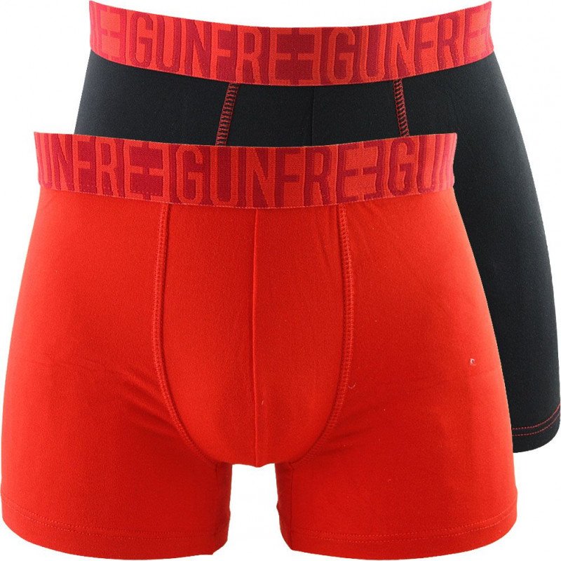 FREEGUN Lot de 2 Boxers Homme Microfibre BMX2ASS1 Rouge Noir