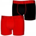 FREEGUN Lot de 2 Boxers Homme Microfibre BMX2ASS1 Rouge Noir