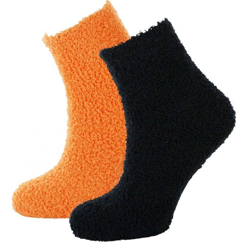 TWINDAY 2 paires Chaussettes Garçon Microfibre LESABS Noir Orange