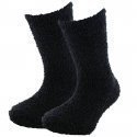 TWINDAY Lot de 2 paires de Chaussettes Fille Microfibre COLORASSOR Noir Noir