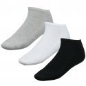 TWINDAY Lot de 3 paires de Socquettes Enfant Coton UNIS Noir Blanc Gris