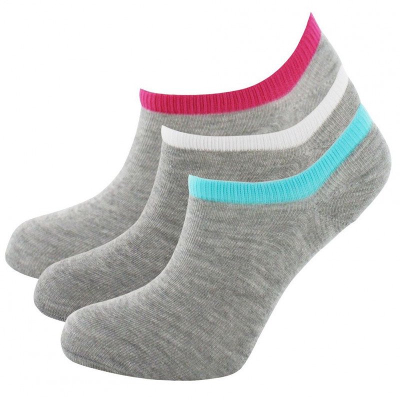 TWINDAY Lot de 3 paires de Socquettes Femme Coton LESINVISIBLES Gris