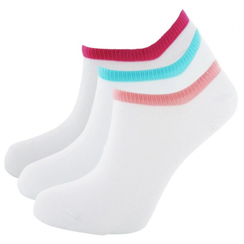 TWINDAY 3 paires de Socquettes Femme Coton LESINVISIBLES Blanc