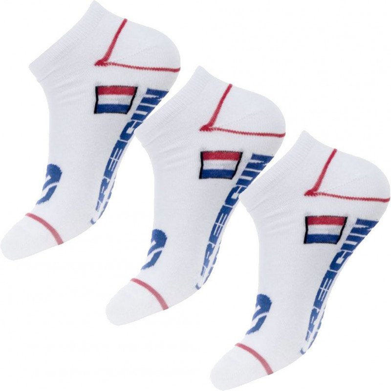 LOT DE 3 Socquettes Chaussettes Enfant Blanc et Bleu