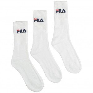 FILA Lot de 3 paires de Chaussettes Homme Coton FINES Blanc