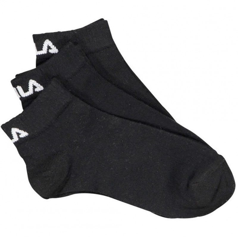 FILA Lot de 3 paires de Socquettes Homme Coton TERRY Noir