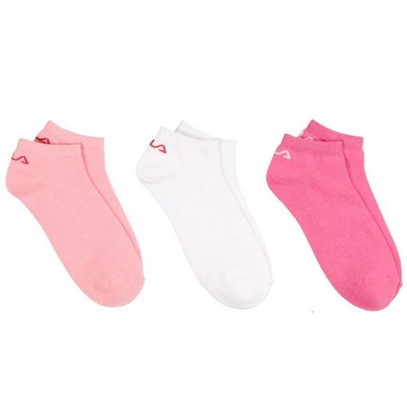 FILA Lot de 3 paires de Socquettes Femme Coton CALZA Rose