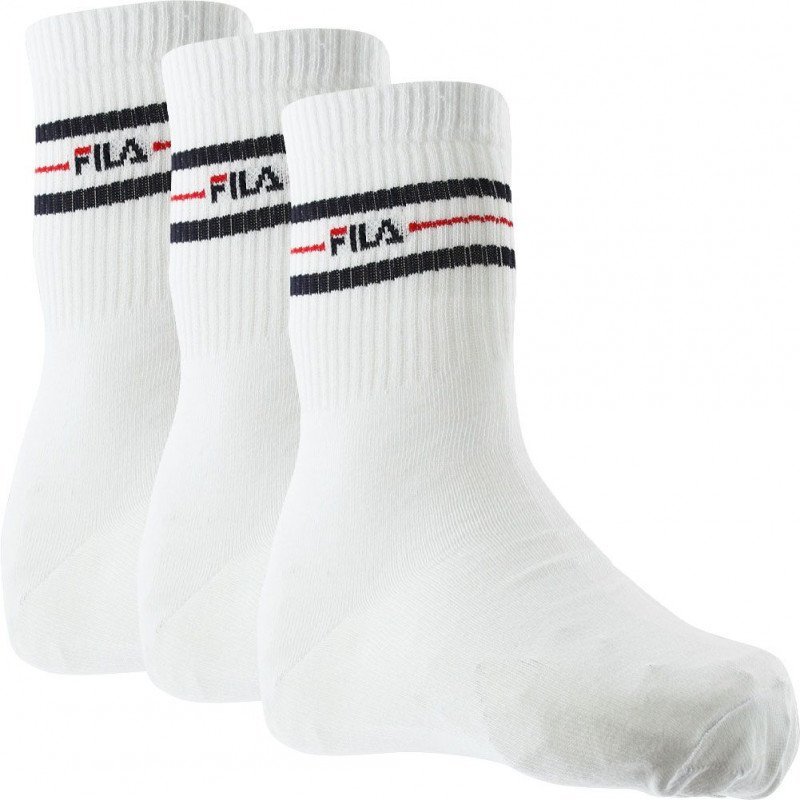 FILA Lot de 3 paires de Chaussettes Homme Coton NORMAL Blanc