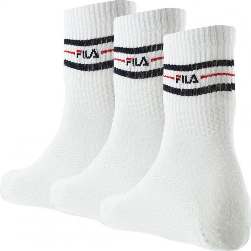 FILA Lot de 3 paires de Chaussettes Homme Coton NORMAL Blanc