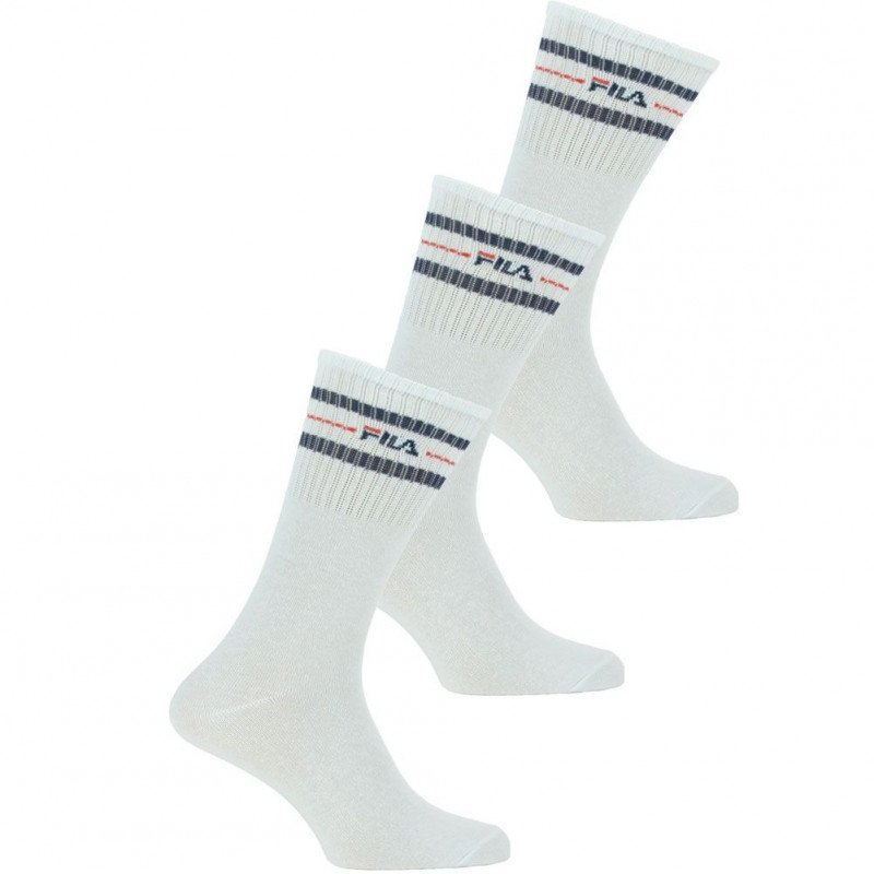 FILA Lot de 3 paires de Chaussettes Homme Coton NORMAL Blanc