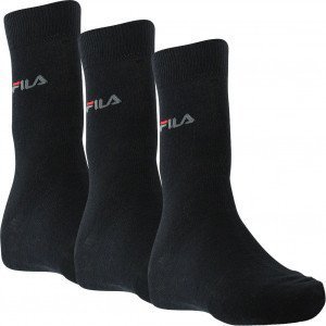 FILA Lot de 3 paires de Chaussettes Homme Coton FINES Noir