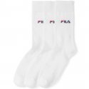 FILA Lot de 3 paires de Chaussettes Homme Coton FINES Blanc