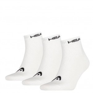 HEAD Lot de 3 paires de Socquettes Mixte Coton SNEAK Blanc