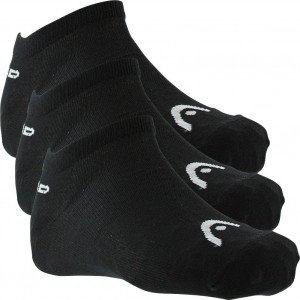 HEAD Lot de 3 paires de Socquettes Mixte Coton SNEAK Noir