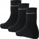 HEAD Lot de 3 paires de Chaussettes Mixte Coton CREW Noir