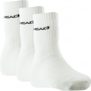 HEAD Lot de 3 paires de Chaussettes Mixte Coton CREW Blanc