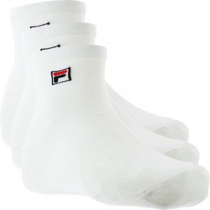 FILA Lot de 3 paires de Socquettes Homme Coton LOWCUT Blanc