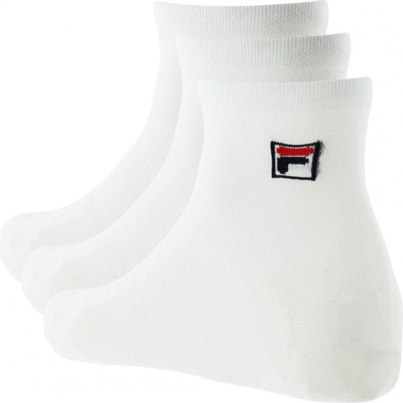 FILA Lot de 3 paires de Socquettes Homme Coton LOWCUT Blanc