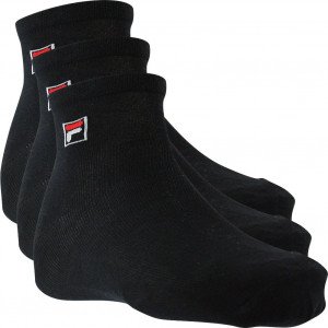 FILA Lot de 3 paires de Socquettes Homme Coton LOWCUT Noir