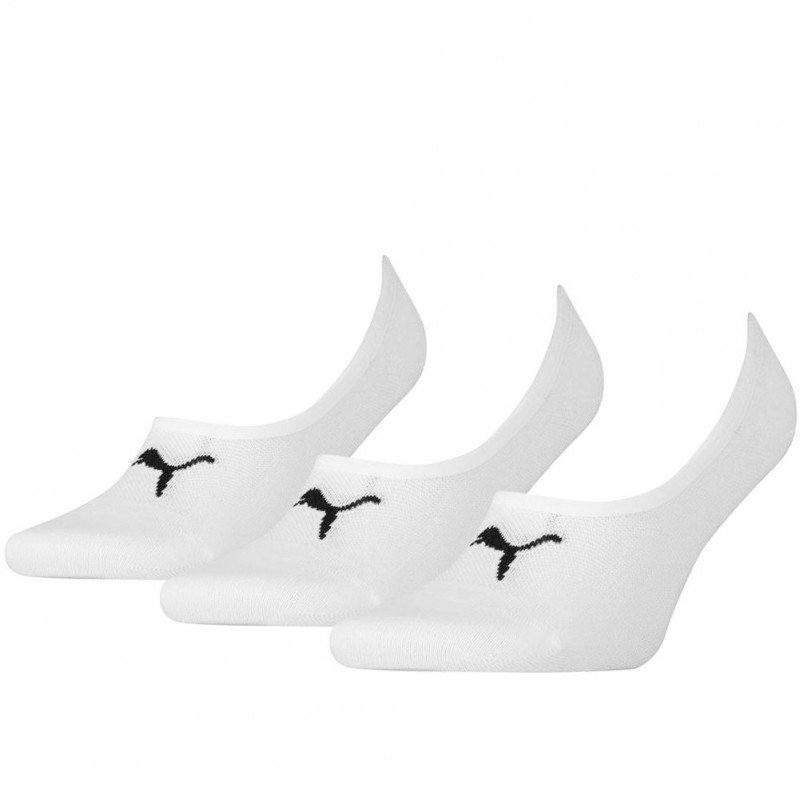 PUMA Lot de 3 paires d'Invisibles Mixte Coton FOOTIEX3 Blanc