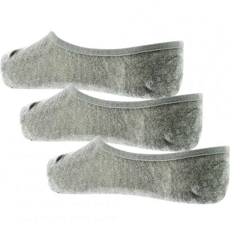 LOT DE 3 Invisibles Chaussettes Mixte FOOTIEX3 Gris et Noir