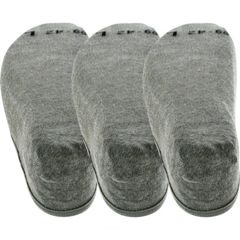 LOT DE 3 Invisibles Chaussettes Mixte FOOTIEX3 Gris et Noir