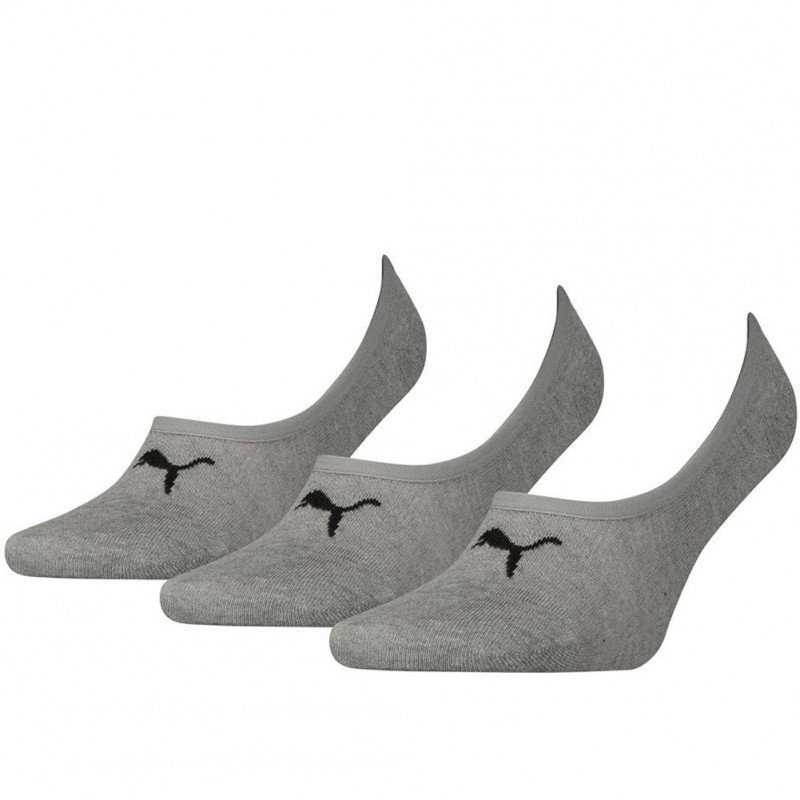 LOT DE 3 Invisibles Chaussettes Mixte FOOTIEX3 Gris et Noir