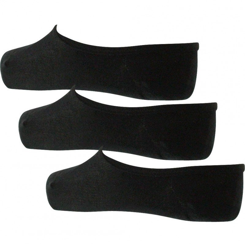 LOT DE 3 Invisibles Chaussettes Mixte FOOTIEX3 Noir et Beige