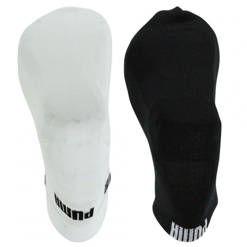 PUMA Lot de 2 paires de Socquettes Femme Coton PLAIN Noir blanc