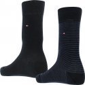 TOMMY HILFIGER Lot de 2 paires de Chaussettes Homme Coton SMALLSTRIPE Dark Navy