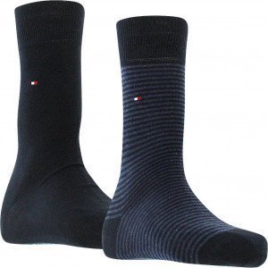 TOMMY HILFIGER 2 paires Chaussettes Homme SMALLSTRIPE Dark Navy
