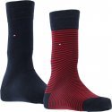 TOMMY HILFIGER Lot de 2 paires de Chaussettes Homme Coton SMALLSTRIPE Original