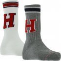 LOT DE 2 Chaussettes Chaussettes Homme PATCH Gris et Blanc