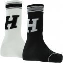 TOMMY HILFIGER Lot de 2 paires de Chaussettes Homme Coton PATCH Noir Blanc