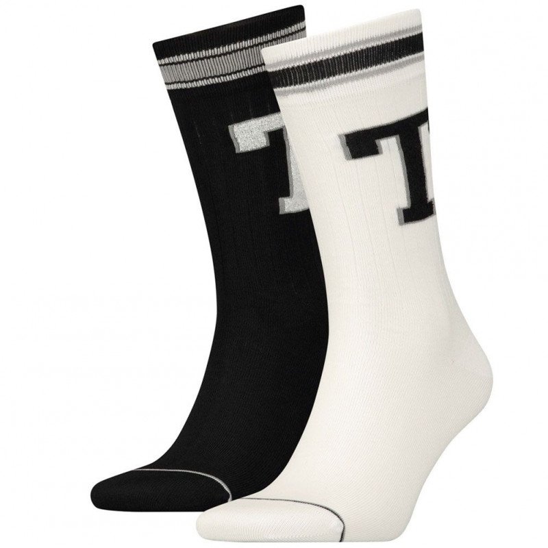 LOT DE 2 Chaussettes Chaussettes Homme PATCH Noir et Blanc